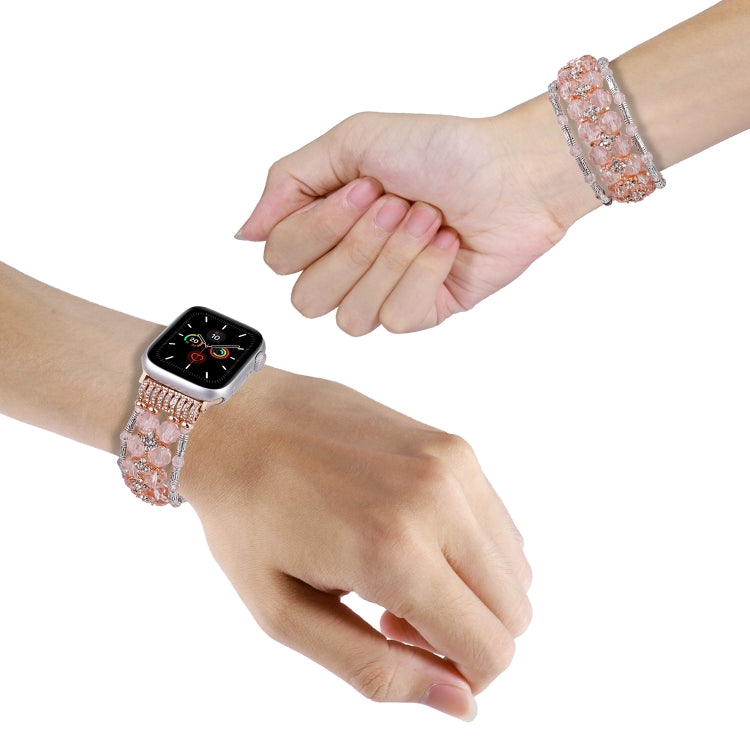 Beaded Diamond Bracelet Watch Band, For Apple Watch SE 2023 44mm, For Apple Watch SE 2023 40mm, For Apple Watch Ultra 2 49mm, For Apple Watch Series 9 45mm, For Apple Watch Series 9 41mm, For Apple Watch Ultra 49mm, For Apple Watch Series 8 41mm       ...