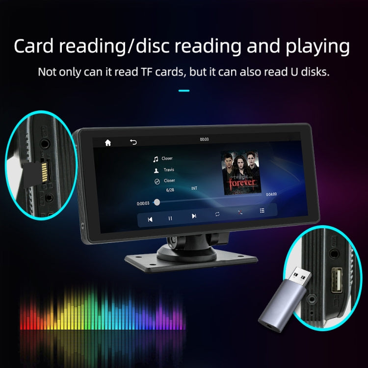 B5303R 10.26 inch Portable Car MP5 Player Built-in Driving Recorder Support CarPlay / Android Auto, with 64GB Memory Card, B5303R