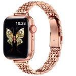 Slim Seven Bead Slingshot Buckle Metal Watch Band, For Apple Watch SE 40mm, For Apple Watch SE 44mm, For Apple Watch Series 6 40mm, For Apple Watch Series 6 44mm, For Apple Watch Series 5 44mm, For Apple Watch Series 5 40mm, For Apple Watch Series 4 44...