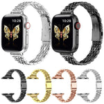 Slim Seven Bead Slingshot Buckle Metal Watch Band, For Apple Watch SE 40mm, For Apple Watch SE 44mm, For Apple Watch Series 6 40mm, For Apple Watch Series 6 44mm, For Apple Watch Series 5 44mm, For Apple Watch Series 5 40mm, For Apple Watch Series 4 44...