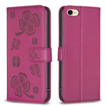 Four-leaf Embossed Leather Phone Case, For iPhone 7 / 8 / SE 2022, For iPhone 13 Pro Max, For iPhone 13 Pro, For iPhone 13, For iPhone 12 / 12 Pro, For iPhone 12 Pro Max, For iPhone 11 Pro Max, For iPhone 11