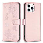 Four-leaf Embossed Leather Phone Case, For iPhone 7 / 8 / SE 2022, For iPhone 13 Pro Max, For iPhone 13 Pro, For iPhone 13, For iPhone 12 / 12 Pro, For iPhone 12 Pro Max, For iPhone 11 Pro Max, For iPhone 11