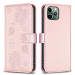 Four-leaf Embossed Leather Phone Case, For iPhone 7 / 8 / SE 2022, For iPhone 13 Pro Max, For iPhone 13 Pro, For iPhone 13, For iPhone 12 / 12 Pro, For iPhone 12 Pro Max, For iPhone 11 Pro Max, For iPhone 11