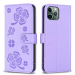 Four-leaf Embossed Leather Phone Case, For iPhone 11 Pro, For iPhone X / XS, For iPhone XR, For iPhone XS Max, For iPhone 7 Plus / 8 Plus