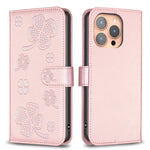 Four-leaf Embossed Leather Phone Case, For iPhone 17 Pro Max, For iPhone 17 Pro, For iPhone 17, For iPhone Air, For iPhone 16 Pro Max, For iPhone 16 Pro, For iPhone 16 Plus, For iPhone 16