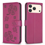 Four-leaf Embossed Leather Phone Case, For iPhone 17 Pro Max, For iPhone 17 Pro, For iPhone 17, For iPhone Air, For iPhone 16 Pro Max, For iPhone 16 Pro, For iPhone 16 Plus, For iPhone 16