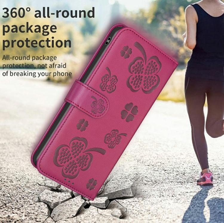 Four-leaf Embossed Leather Phone Case, For iPhone 17 Pro Max, For iPhone 17 Pro, For iPhone 17, For iPhone Air, For iPhone 16 Pro Max, For iPhone 16 Pro, For iPhone 16 Plus, For iPhone 16