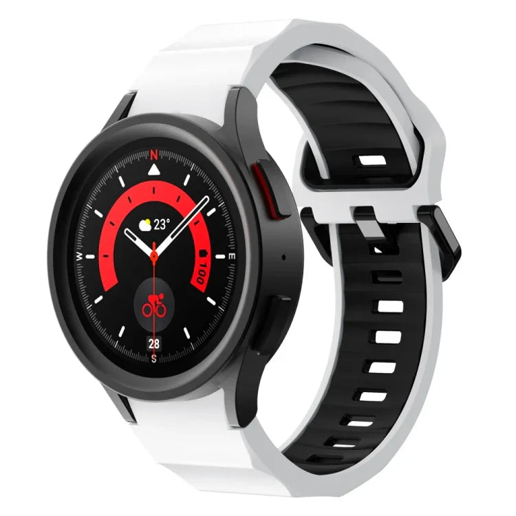 Wave Texture Two Color Silicone Watch Band, For Samsung Galaxy Watch 6