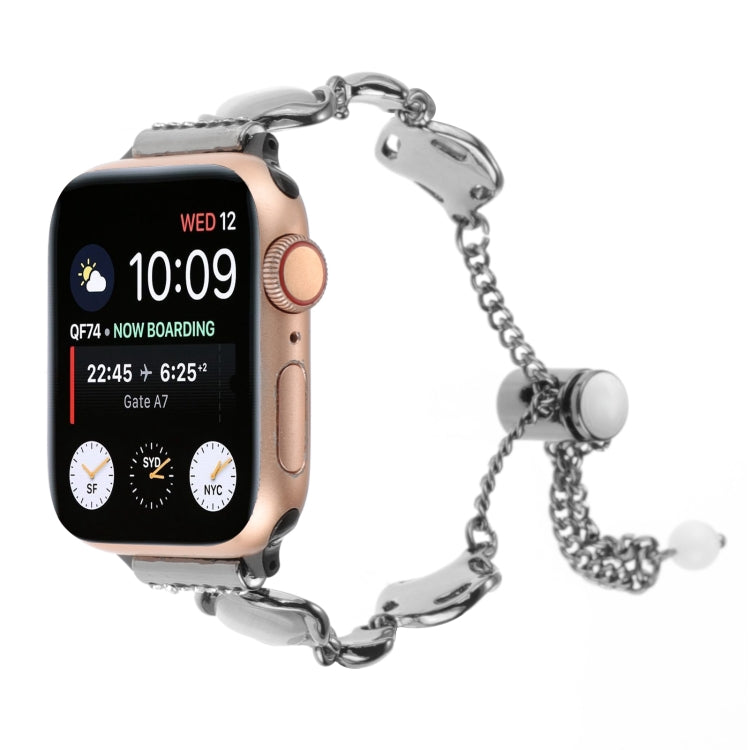 Shell Metal Chain Bracelet Watch Band, For Apple Watch SE 40mm, For Apple Watch SE 44mm, For Apple Watch Series 6 40mm, For Apple Watch Series 6 44mm, For Apple Watch Series 5 44mm, For Apple Watch Series 5 40mm, For Apple Watch Series 4 44mm          ...