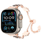 Camellia Metal Chain Bracelet Watch Band, For Apple Watch SE 2023 44mm, For Apple Watch SE 2023 40mm, For Apple Watch Ultra 2 49mm, For Apple Watch Series 9 45mm, For Apple Watch Series 9 41mm, For Apple Watch Ultra 49mm, For Apple Watch Series 8 41mm ...