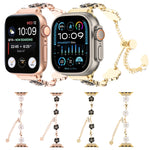 Camellia Metal Chain Bracelet Watch Band, For Apple Watch SE 2023 44mm, For Apple Watch SE 2023 40mm, For Apple Watch Ultra 2 49mm, For Apple Watch Series 9 45mm, For Apple Watch Series 9 41mm, For Apple Watch Ultra 49mm, For Apple Watch Series 8 41mm ...