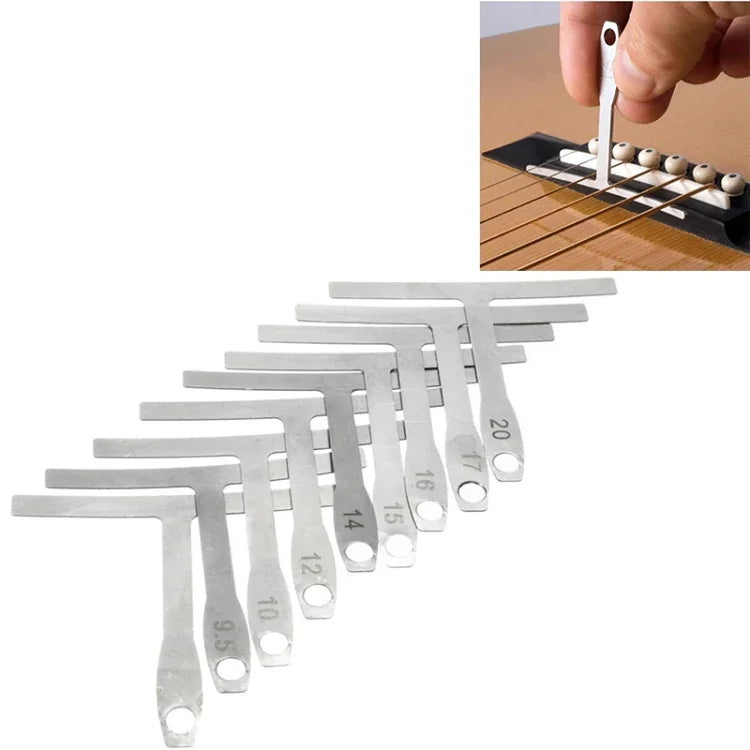 9 in 1 Guitar T-shaped ruler, Neck Fingerboard, Frets Radian, String Yard Radian, Adjustable Measuring Caliper, 9 in 1 Guitar T Ruler
