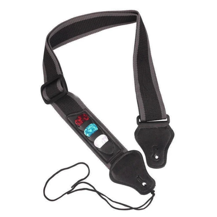 Folk Electric Acoustic Guitar Strap with 3 Picks, Random Color, Guitar Strap
