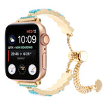 Shell Beads Chain Bracelet Metal Watch Band, For Apple Watch SE 40mm, For Apple Watch SE 44mm, For Apple Watch Series 6 40mm, For Apple Watch Series 6 44mm, For Apple Watch Series 5 44mm, For Apple Watch Series 5 40mm, For Apple Watch Series 4 44mm    ...
