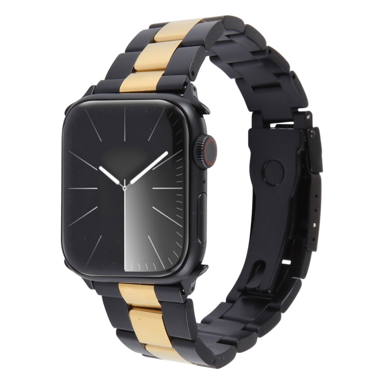 Three-Bead Stainless Steel Watch Band, For Apple Watch Ultra 49mm, For Apple Watch Series 8 41mm, For Apple Watch Series 8 45mm, For Apple Watch SE 2022 40mm, For Apple Watch SE 2022 44mm