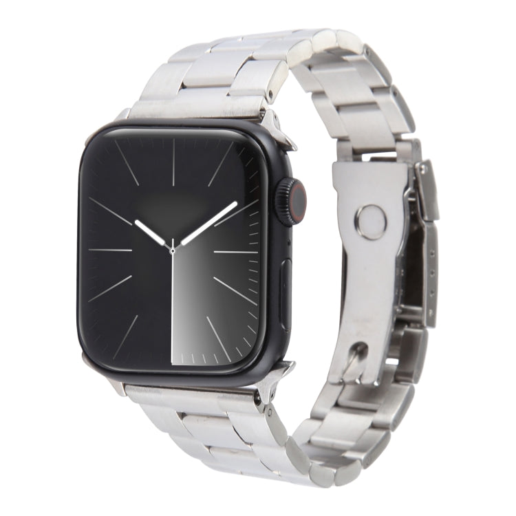 Three-Bead Stainless Steel Watch Band, For Apple Watch Ultra 49mm, For Apple Watch Series 8 41mm, For Apple Watch Series 8 45mm, For Apple Watch SE 2022 40mm, For Apple Watch SE 2022 44mm