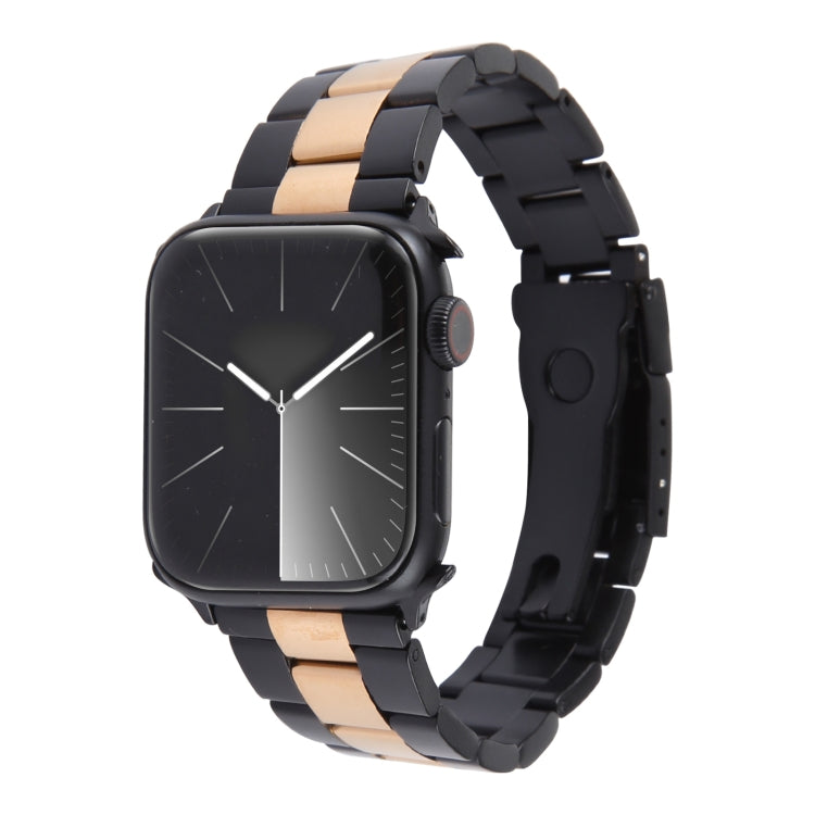 Three-Bead Stainless Steel Watch Band, For Apple Watch Series 6 44mm, For Apple Watch Series 5 44mm, For Apple Watch Series 5 40mm, For Apple Watch Series 4 44mm, For Apple Watch Series 4 40mm