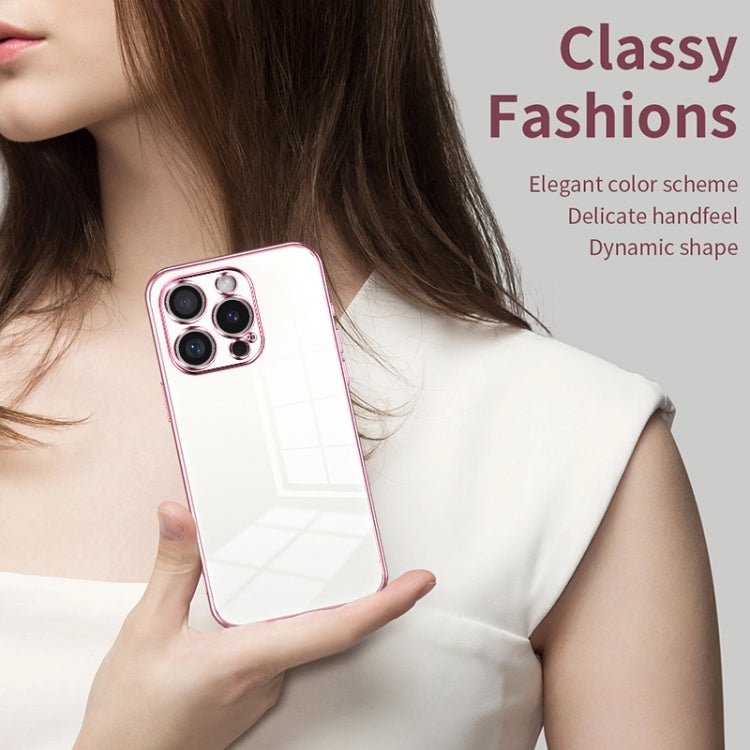 Transparent Plating Fine Hole Phone Case, For iPhone 16 Pro, For iPhone 16 Plus, For iPhone 16, For iPhone 15 Pro Max, For iPhone 15 Pro, For iPhone 15 Plus