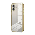 Transparent Plating Fine Hole Phone Case, For iPhone 16 Pro, For iPhone 16 Plus, For iPhone 16, For iPhone 15 Pro Max, For iPhone 15 Pro, For iPhone 15 Plus