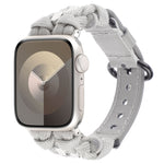 Paracord Genuine Leather Watch Band, For Apple Watch SE 40mm, For Apple Watch SE 44mm, For Apple Watch Series 6 40mm, For Apple Watch Series 6 44mm, For Apple Watch Series 5 44mm, For Apple Watch Series 5 40mm