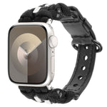 Paracord Genuine Leather Watch Band, For Apple Watch SE 40mm, For Apple Watch SE 44mm, For Apple Watch Series 6 40mm, For Apple Watch Series 6 44mm, For Apple Watch Series 5 44mm, For Apple Watch Series 5 40mm