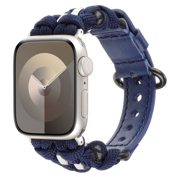 Paracord Genuine Leather Watch Band, For Apple Watch SE 40mm, For Apple Watch SE 44mm, For Apple Watch Series 6 40mm, For Apple Watch Series 6 44mm, For Apple Watch Series 5 44mm, For Apple Watch Series 5 40mm