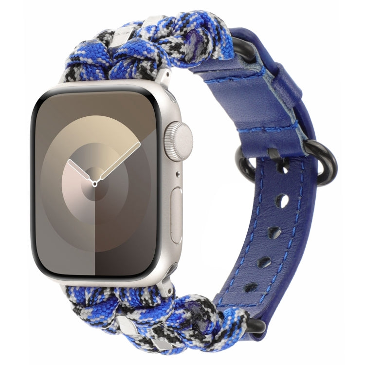 Paracord Genuine Leather Watch Band, For Apple Watch SE 40mm, For Apple Watch SE 44mm, For Apple Watch Series 6 40mm, For Apple Watch Series 6 44mm, For Apple Watch Series 5 44mm, For Apple Watch Series 5 40mm