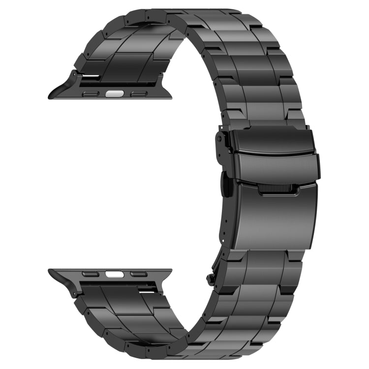 Safety Buckle Trapezoid Titanium Steel Watch Band, For Apple Watch SE 2023 44mm, For Apple Watch SE 2023 40mm, For Apple Watch Ultra 2 49mm, For Apple Watch Series 9 45mm, For Apple Watch Series 9 41mm, For Apple Watch Ultra 49mm                       ...