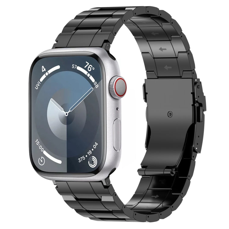 Safety Buckle Trapezoid Titanium Steel Watch Band, For Apple Watch SE 40mm, For Apple Watch SE 44mm, For Apple Watch Series 6 40mm, For Apple Watch Series 6 44mm, For Apple Watch Series 5 44mm, For Apple Watch Series 5 40mm, For Apple Watch Series 4 44...