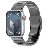 Safety Buckle Trapezoid Titanium Steel Watch Band, For Apple Watch SE 40mm, For Apple Watch SE 44mm, For Apple Watch Series 6 40mm, For Apple Watch Series 6 44mm, For Apple Watch Series 5 44mm, For Apple Watch Series 5 40mm, For Apple Watch Series 4 44...