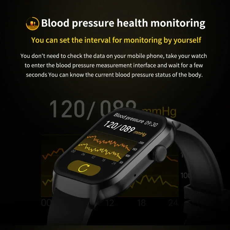 2.01 inch Leather Strap Bluetooth Call Smart Watch Support Heart Rate Monitoring / Non-invasive Blood Sugar, Leather Strap Black, Leather Strap Brown