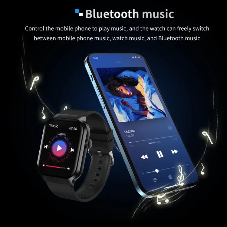 2.01 inch Leather Strap Bluetooth Call Smart Watch Support Heart Rate Monitoring / Non-invasive Blood Sugar, Leather Strap Black, Leather Strap Brown