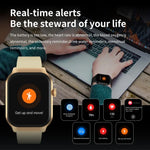 2.01 inch Leather Strap Bluetooth Call Smart Watch Support Heart Rate Monitoring / Non-invasive Blood Sugar, Leather Strap Black, Leather Strap Brown