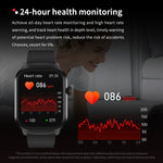2.01 inch Leather Strap Bluetooth Call Smart Watch Support Heart Rate Monitoring / Non-invasive Blood Sugar, Leather Strap Black, Leather Strap Brown