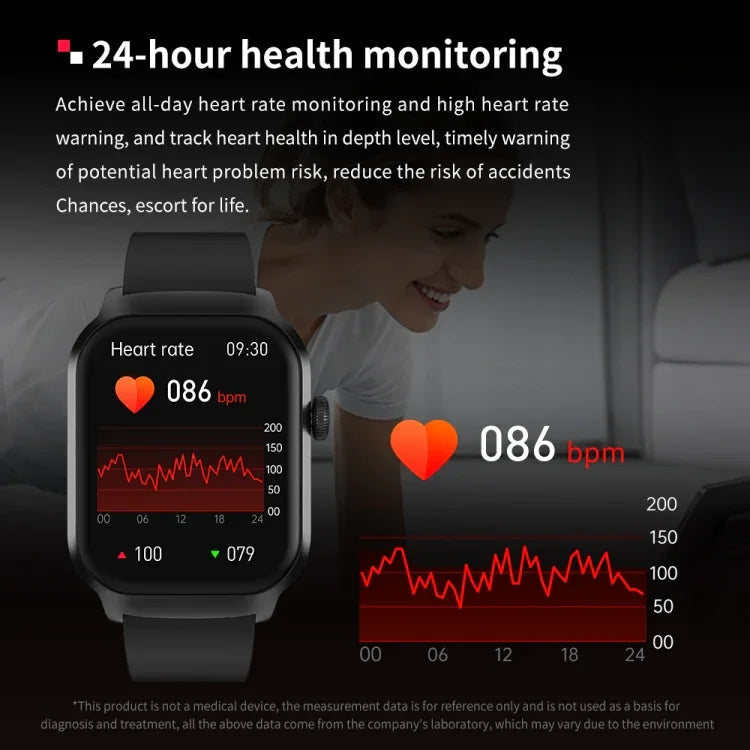 2.01 inch Leather Strap Bluetooth Call Smart Watch Support Heart Rate Monitoring / Non-invasive Blood Sugar, Leather Strap Black, Leather Strap Brown
