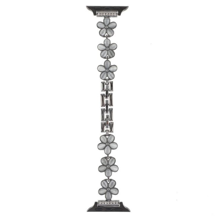5-petaled Flower Zinc Alloy Chain Watch Band, For Apple Watch SE 2023 44mm, For Apple Watch SE 2023 40mm, For Apple Watch Ultra 2 49mm, For Apple Watch Series 9 45mm, For Apple Watch Series 9 41mm, For Apple Watch Ultra 49mm