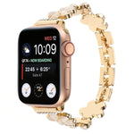 5-petaled Flower Zinc Alloy Chain Watch Band, For Apple Watch Series 8 41mm, For Apple Watch Series 8 45mm, For Apple Watch SE 2022 40mm, For Apple Watch SE 2022 44mm, For Apple Watch Series 7 41mm, For Apple Watch Series 7 45mm