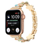 5-petaled Flower Zinc Alloy Chain Watch Band, For Apple Watch Series 8 41mm, For Apple Watch Series 8 45mm, For Apple Watch SE 2022 40mm, For Apple Watch SE 2022 44mm, For Apple Watch Series 7 41mm, For Apple Watch Series 7 45mm
