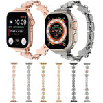 5-petaled Flower Zinc Alloy Chain Watch Band, For Apple Watch Series 8 41mm, For Apple Watch Series 8 45mm, For Apple Watch SE 2022 40mm, For Apple Watch SE 2022 44mm, For Apple Watch Series 7 41mm, For Apple Watch Series 7 45mm
