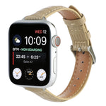 Slim Crocodile Leather Watch Band, For Apple Watch SE 2023 44mm, For Apple Watch SE 2023 40mm, For Apple Watch Ultra 2 49mm, For Apple Watch Series 9 45mm, For Apple Watch Series 9 41mm, For Apple Watch Ultra 49mm