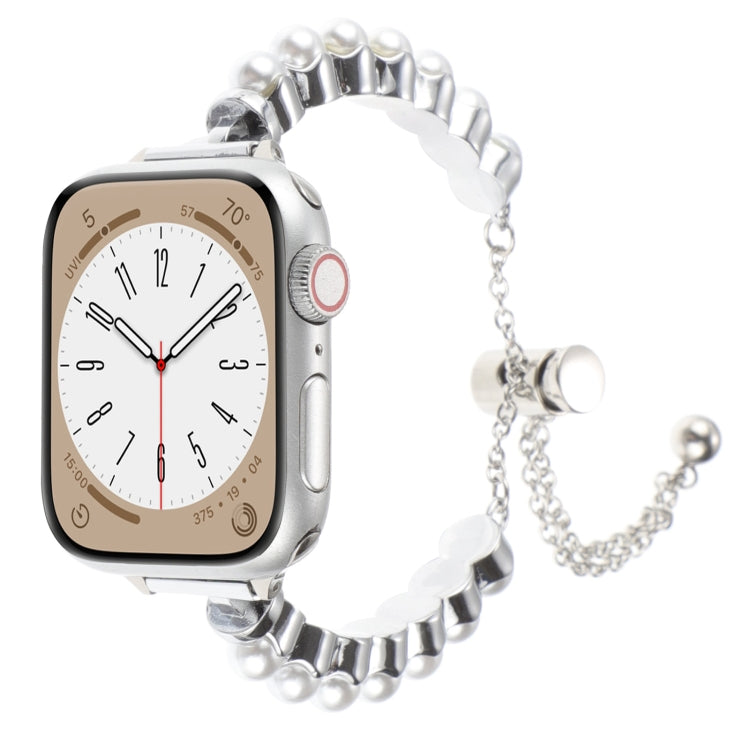 Pearl Bracelet Metal Watch Band, For Apple Watch SE 2023 44mm, For Apple Watch SE 2023 40mm, For Apple Watch Ultra 2 49mm, For Apple Watch Series 9 45mm, For Apple Watch Series 9 41mm, For Apple Watch Ultra 49mm, For Apple Watch Series 8 41mm          ...