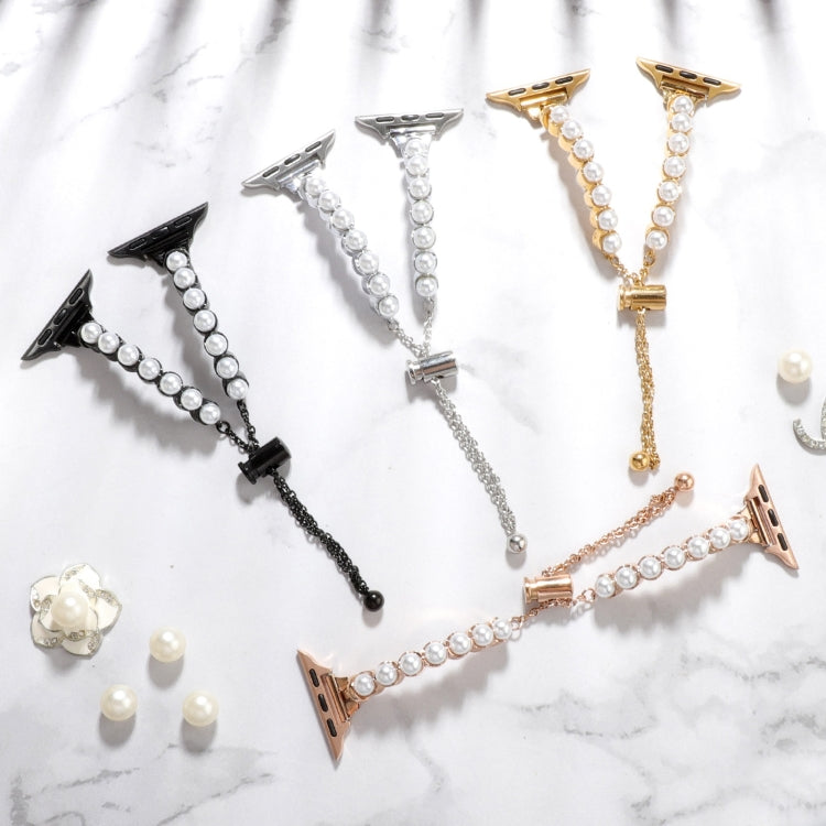 Pearl Bracelet Metal Watch Band, For Apple Watch SE 2023 44mm, For Apple Watch SE 2023 40mm, For Apple Watch Ultra 2 49mm, For Apple Watch Series 9 45mm, For Apple Watch Series 9 41mm, For Apple Watch Ultra 49mm, For Apple Watch Series 8 41mm          ...