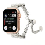 Pearl Round Zinc Alloy Chain Metal Watch Band, For Apple Watch 42mm, For Apple Watch 38mm
