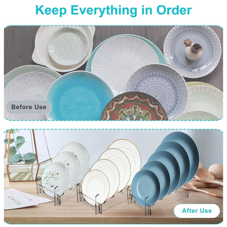 Acrylic Removable Plate Storage Rack Multi-layer Dish Drainer, 16.5 x 15.3 x 11.5cm, 21.6 x 15.3 x 12.5cm, 26.7 x 15.3 x 14cm