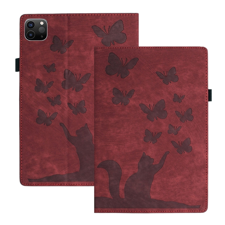 Butterfly Cat Embossing Leather Tablet Case, For iPad Air 13 2026 / 2025 / 2024, For iPad Air 11 2026 / 2025 / 2024, For iPad Pro 13 2025 / 2024, For iPad Pro 11 2025 / 2024, For iPad mini 2024 / 2021
