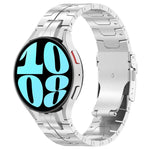 Button Style Stainless Steel Watch Band, For Samsung Galaxy Watch 6 / 6 Classic