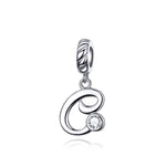 S925 Sterling Silver 26 English Letter Beads DIY Bracelet Necklace Accessories, A, B, C, D, E, F, G, H, I, J, K, L, M, N, O, P, Q, R, S, T, U, V, W, X, Y, Z