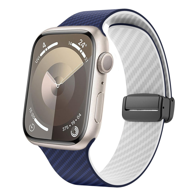 Carbon Fiber Magnetic Black Buckle Watch Band, For Apple Watch Series 9 45mm, For Apple Watch Series 9 41mm, For Apple Watch Ultra 49mm