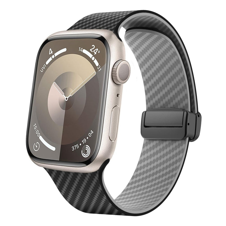 Carbon Fiber Magnetic Black Buckle Watch Band, For Apple Watch SE 40mm, For Apple Watch SE 44mm, For Apple Watch Series 6 40mm