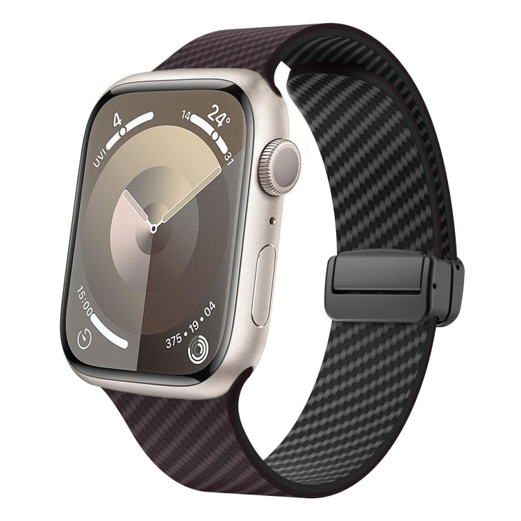 Carbon Fiber Magnetic Black Buckle Watch Band, For Apple Watch SE 40mm, For Apple Watch SE 44mm, For Apple Watch Series 6 40mm